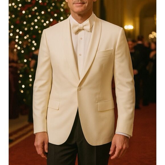 J Crew Dinner Jacket Mens 46L Off White Ludlow Slim Fit Italian Wool A7132 *Read - Picture 10 of 16